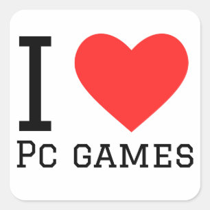 I love pc games square sticker