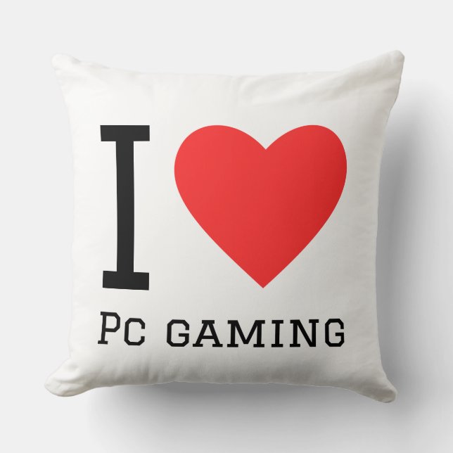 I love pc gaming throw pillow (Front)