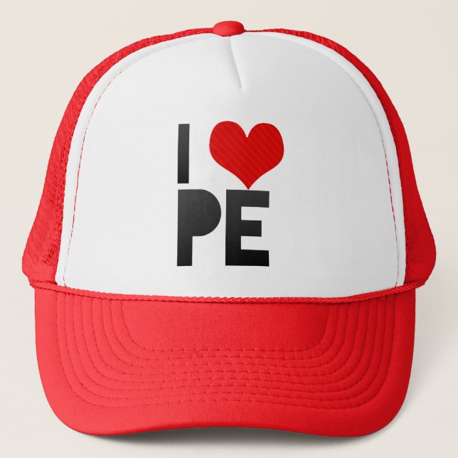 I Love PE Trucker Hat (Front)