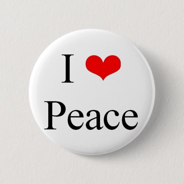 I Love Peace Pinback Button (Front)