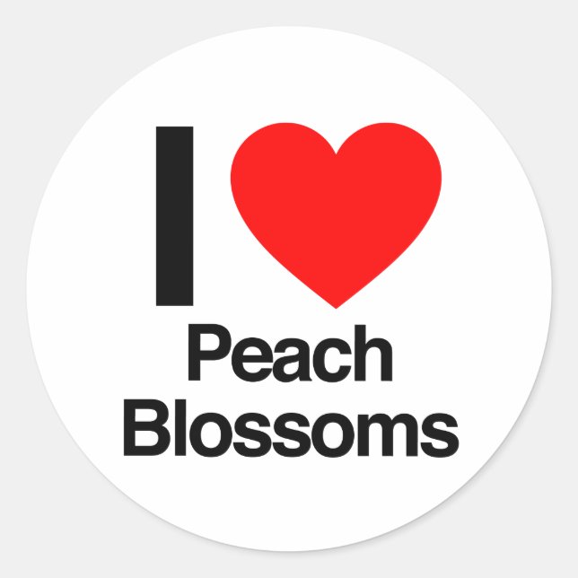 I love peach blossoms classic round sticker (Front)