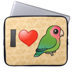 I Love Peach-faced Lovebirds Neoprene Laptop Sleeve 15