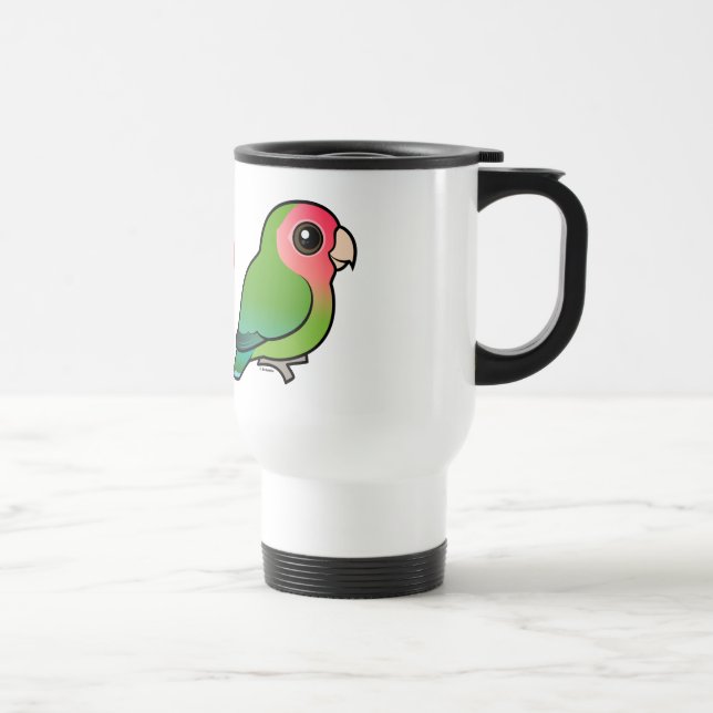 I Love Peach-faced Lovebirds Travel Mug (Right)