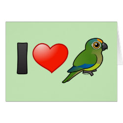 I Love Peach-fronted Conures Greeting Card