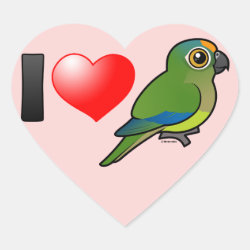 I Love Peach-fronted Conures Heart Sticker