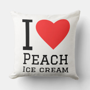 I love peach ice cream throw pillow