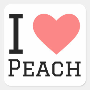I love peach square sticker