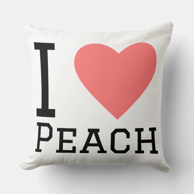 I love peach  throw pillow (Front)