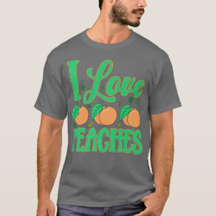 I Love Peaches Fruit Vegetarian Vegan  T-Shirt