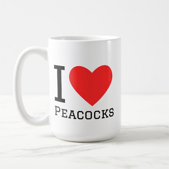 I love peacocks  coffee mug (Left)