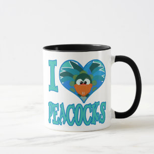 I Love peacocks Mug