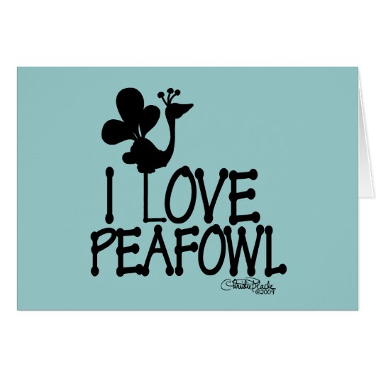 I Love Peafowl silhouette (Front Horizontal)