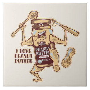 I LOVE PEANUT BUTTER CERAMIC TILE