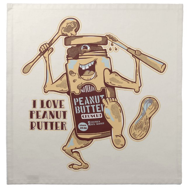 I LOVE PEANUT BUTTER CLOTH NAPKIN (Front)