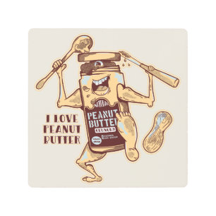 I LOVE PEANUT BUTTER METAL PRINT