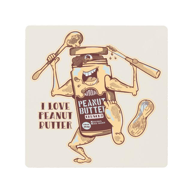 I LOVE PEANUT BUTTER METAL PRINT (Front)