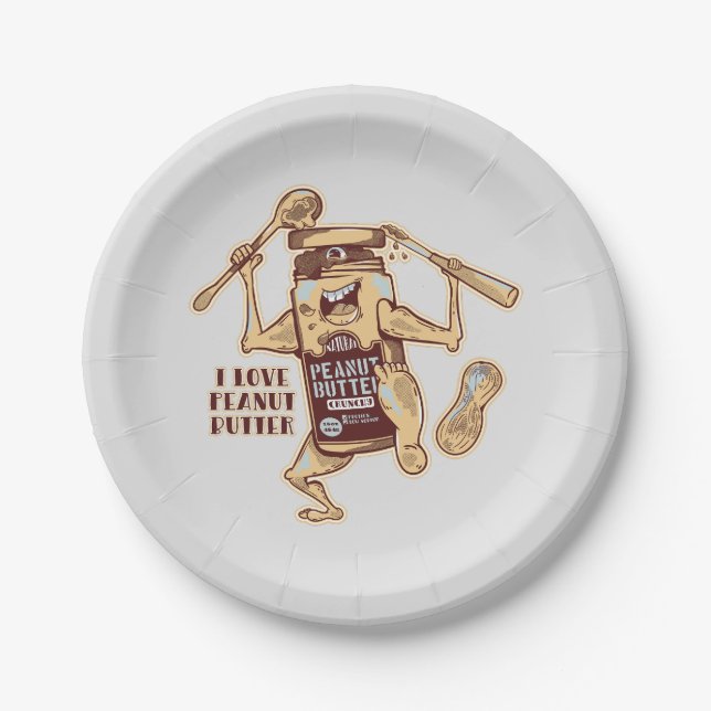 I LOVE PEANUT BUTTER PAPER PLATES (Front)