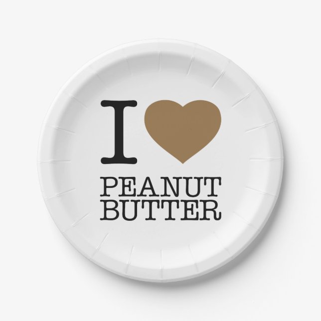 I LOVE PEANUT BUTTER PAPER PLATES (Front)