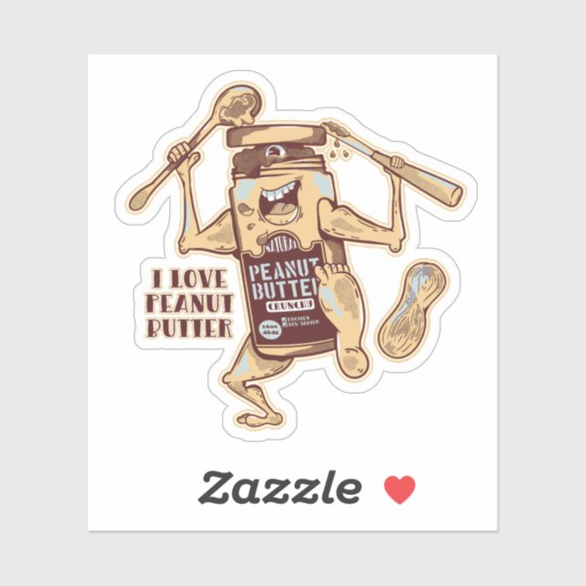 I LOVE PEANUT BUTTER STICKER (Sheet)