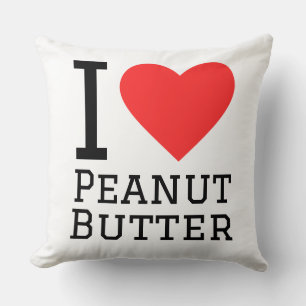I love peanut butter throw pillow