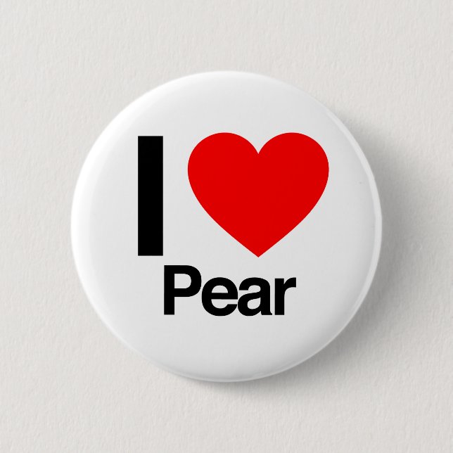i love pear pinback button (Front)
