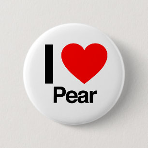 i love pear pinback button
