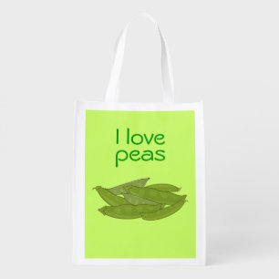 I Love Peas Bag for Gardener Vegetarian Vegan