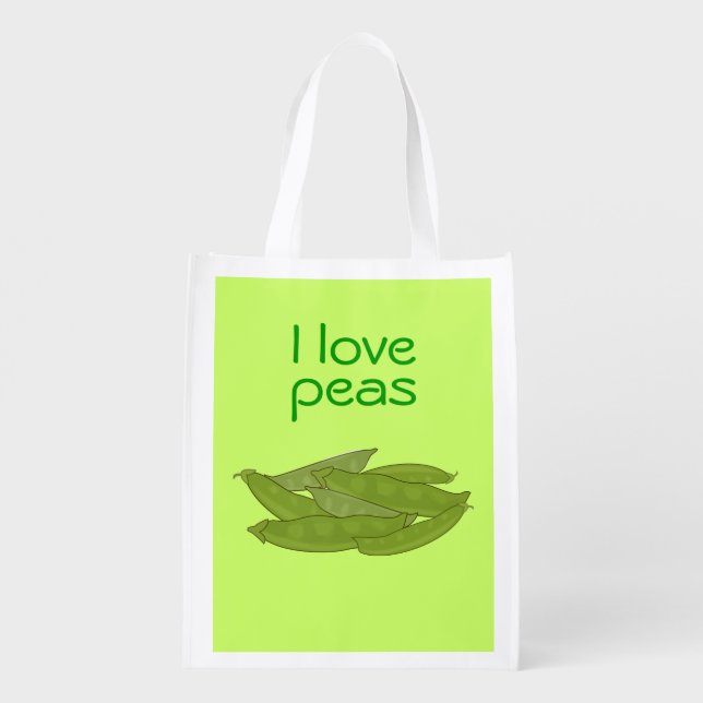I Love Peas Bag for Gardener Vegetarian Vegan (Back)