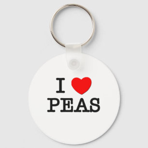 I Love PEAS ( food ) Keychain