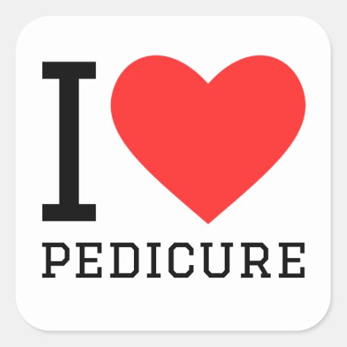 I love pedicure square sticker