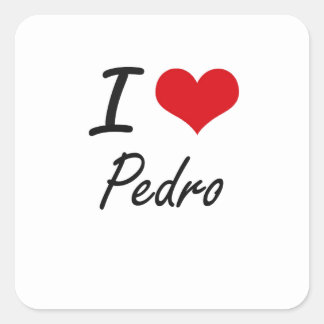 I Love Pedro Square Sticker