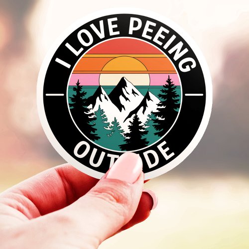 I Love Peeing Outside Funny Vinyl Sticker