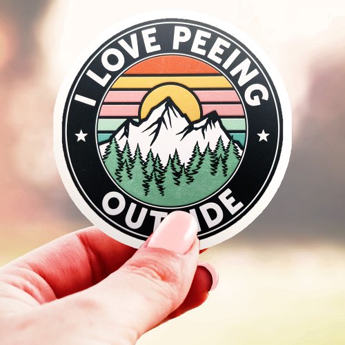 I Love Peeing Outside Nature Lover Vinyl Sticker