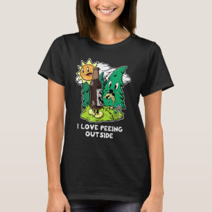 I Love Peeing Outside Retro Camping Drinking Hiki T-Shirt
