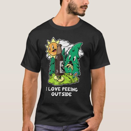 I Love Peeing Outside Retro  Camping Drinking Hiki T_Shirt