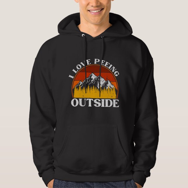 I Love Peeing Outside Retro  Hoodie (Front)