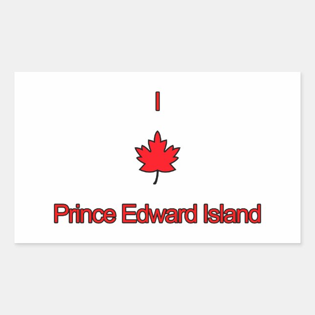 I Love PEI Prince Edward Island Rectangular Sticker (Front)