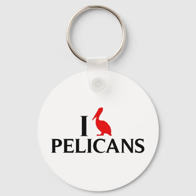 I Love Pelicans Keychain (Front)