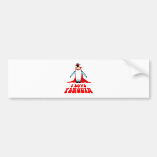 I Love Penguin Bumper Sticker