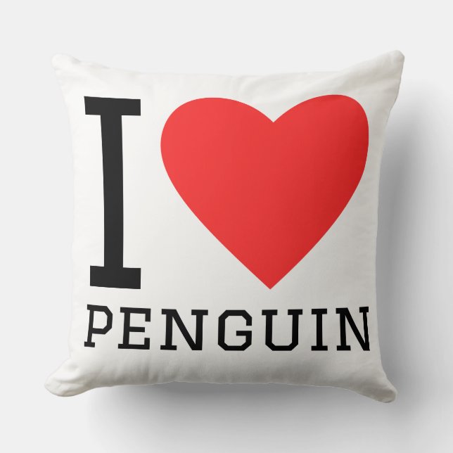 I love penguin throw pillow (Front)
