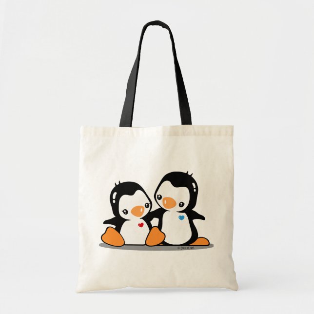 I Love Penguins Budget Tote Bag (Front)