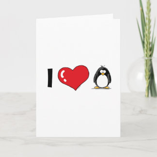 I Love Penguins Card