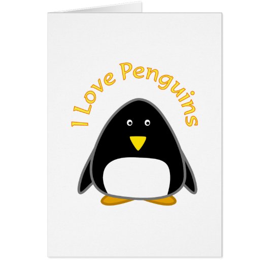 I Love Penguins Cards (Front)