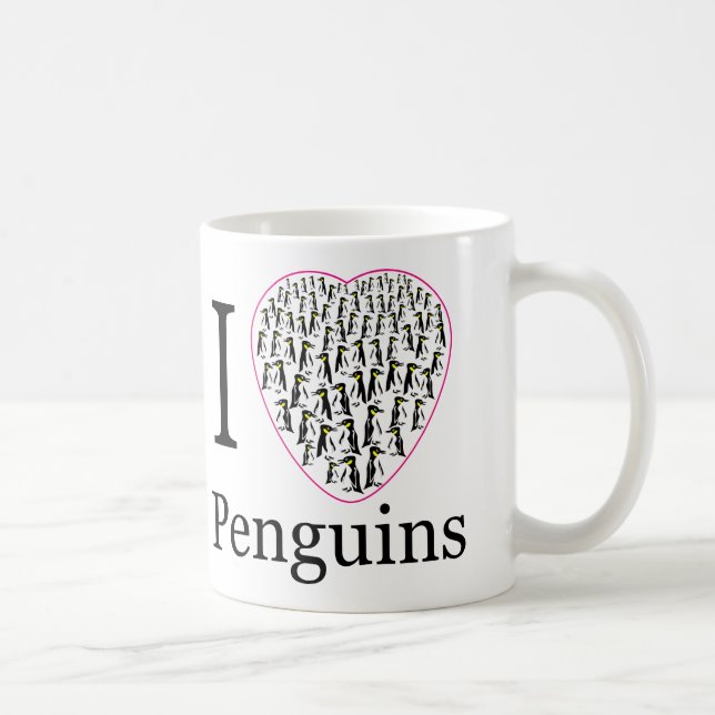 I love  penguins pink heart cup (Right)