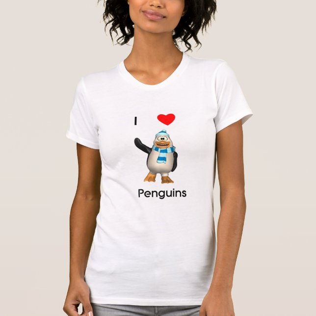 I Love Penguins T-Shirt (Front)