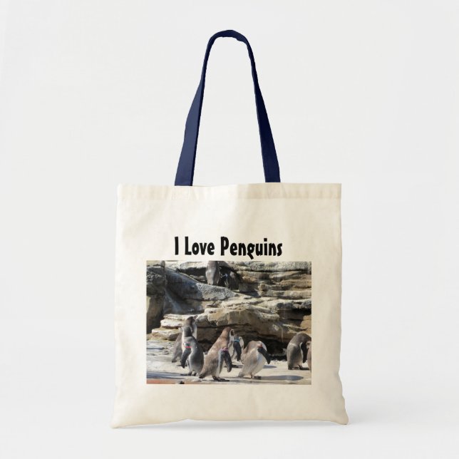 I Love Penguins Tote Bag (Front)