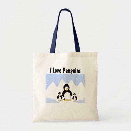 I Love Penguins Tote Bag