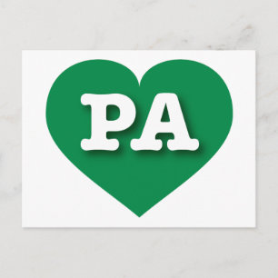 I love Pennsylvania - PA green heart Postcard