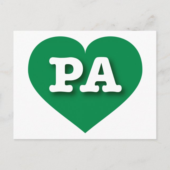 I love Pennsylvania - PA green heart Postcard (Front)