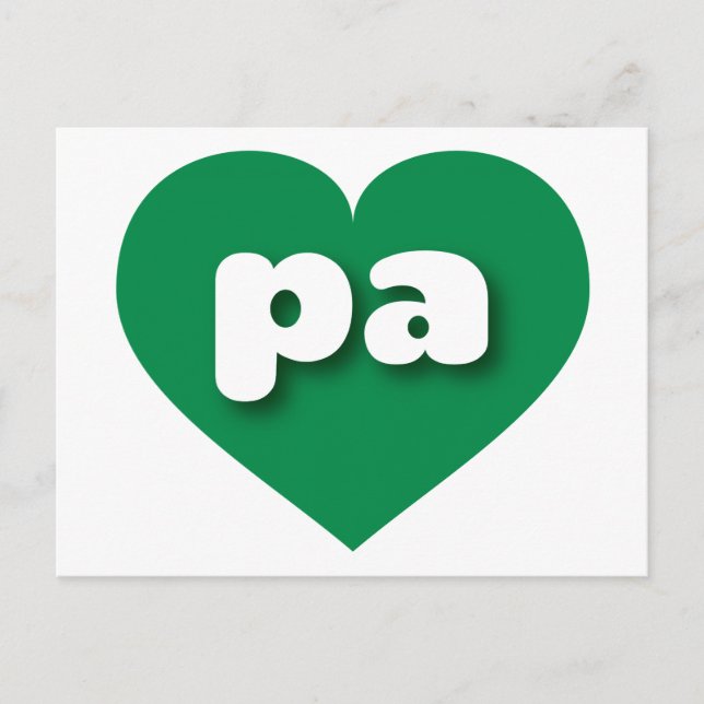 I love Pennsylvania - pa green heart Postcard (Front)